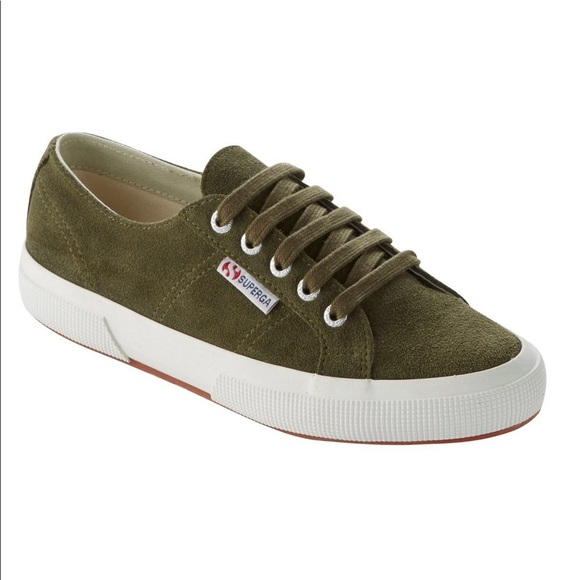 Superga Shoes - Suede Superga Women’s Military Green Sneakers 8